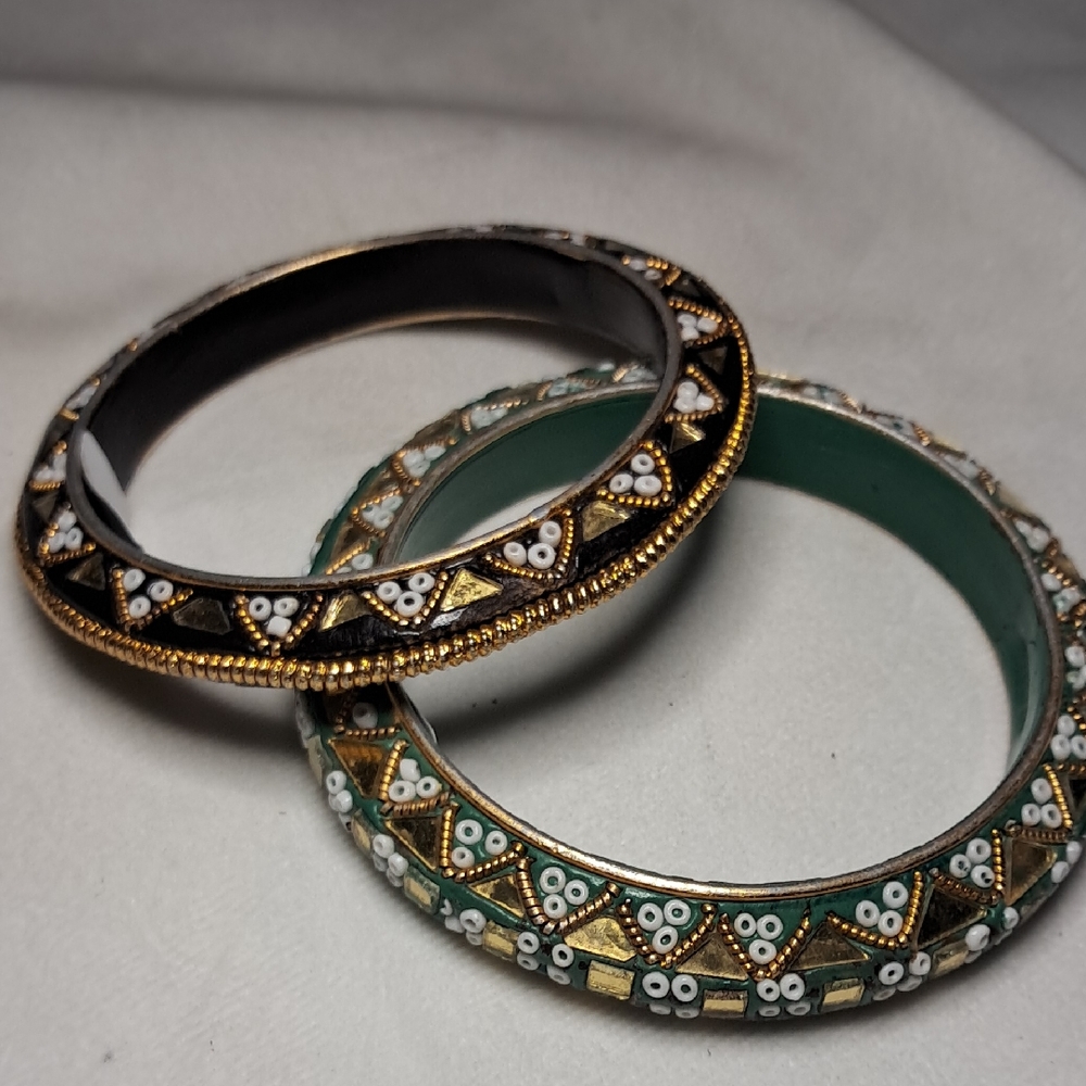 Handmade Bead & Mirror India Bangles